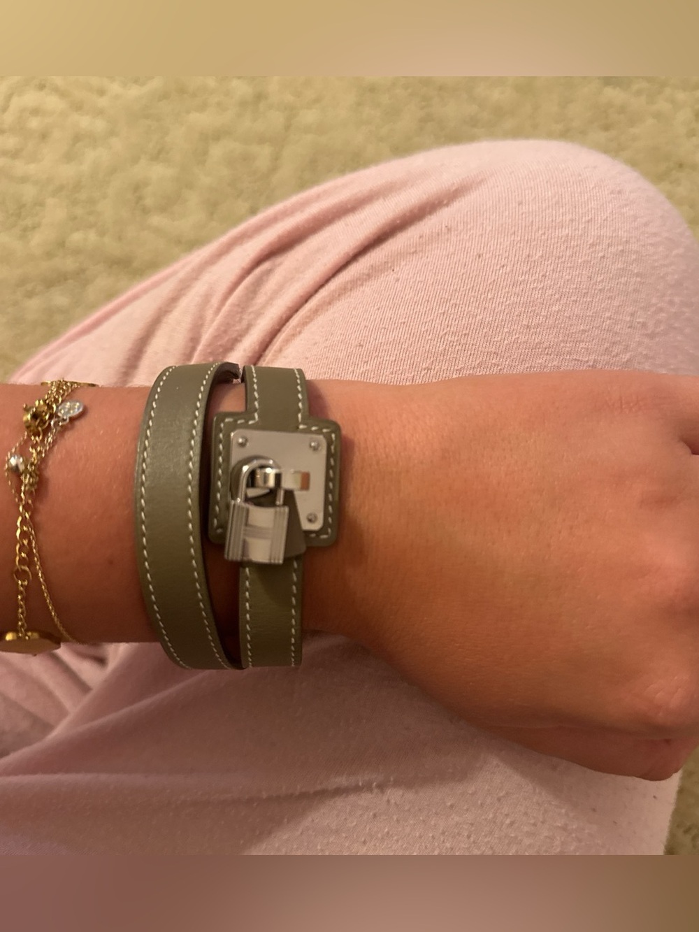 Authentic Hermes Stylish Double-Wrap Leather Smart Bracelet